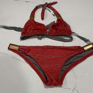 L*Space Red and brown Bikini